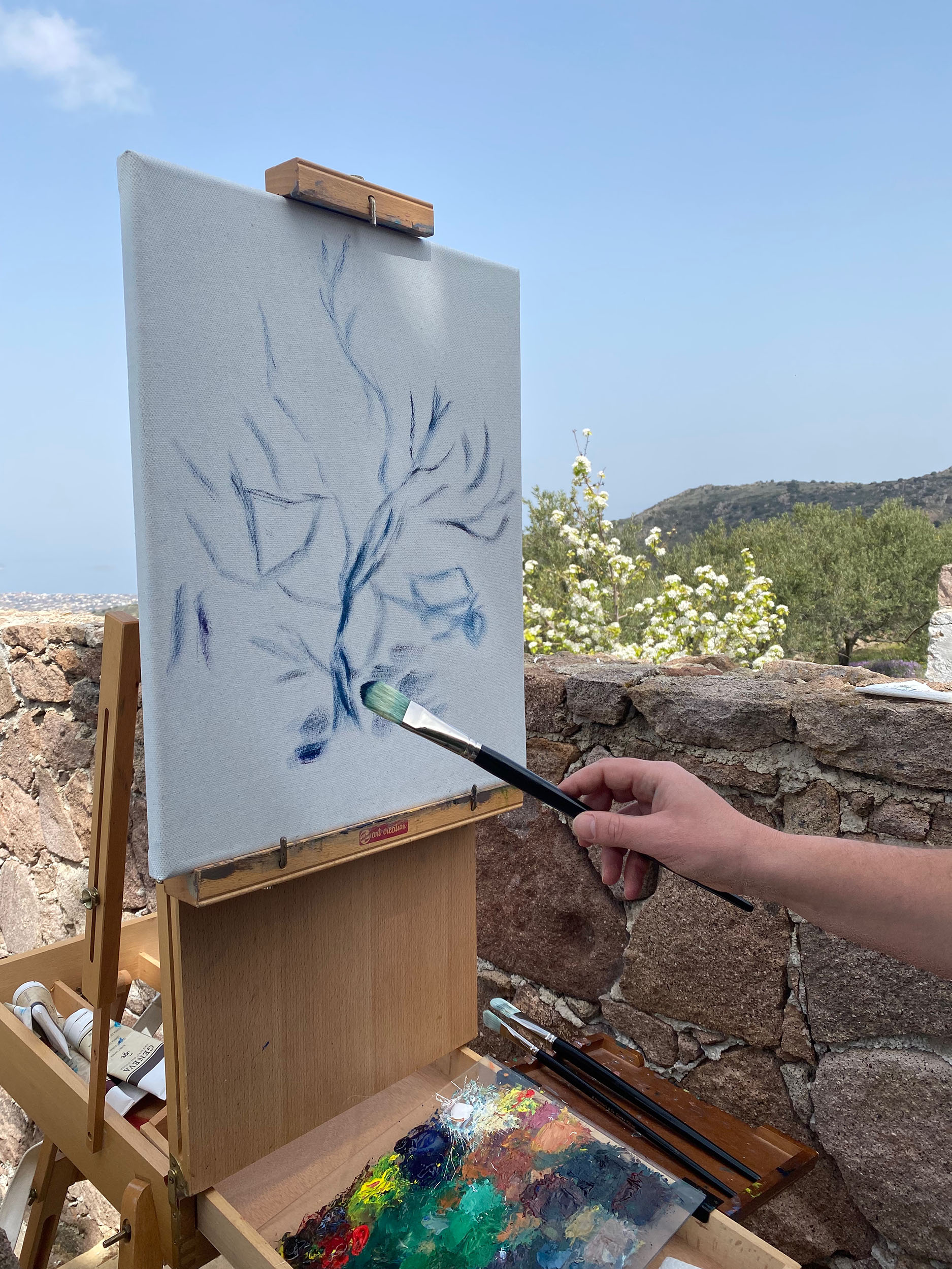 Aegina painting by artist Zac Zorbas